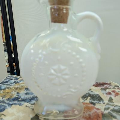 Sale Photo Thumbnail #64: Vintage Jim Beam bottle in great condition.  
3 Gold rimmed candle holders.