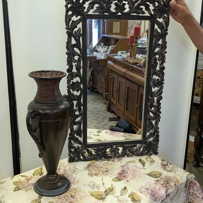 Sale Photo Thumbnail #78: Mirror and vase good condition.