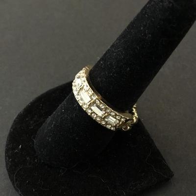 Beautiful crystal rhinestone adjustable stretch ring