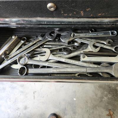 Tool box Loaded with Tools as Pictured Sockets , Vise Grips Channelocks