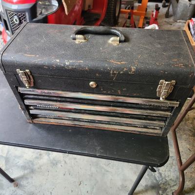 Tool box Loaded with Tools as Pictured Sockets , Vise Grips Channelocks