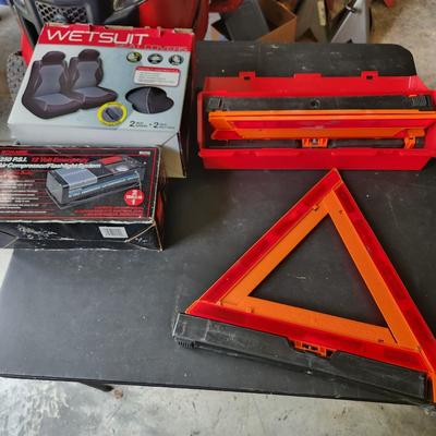 Car Lot, Wetsuit Seat Covers, Safety Reflectors , Craftsman 12v Compressor