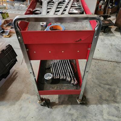 Red Utility Cart Work Station w Drawer on Caster 29x16x36