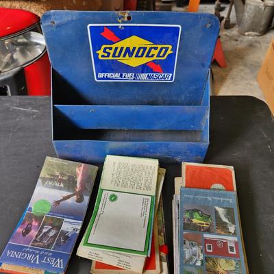 Sunoco Gas Station Map Holder with maps