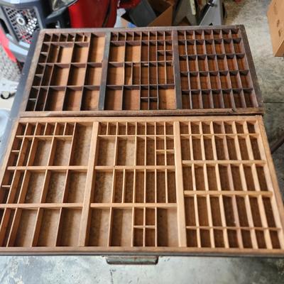 2 Large Wooden Printer Drawers 1 with Hamilton Pull