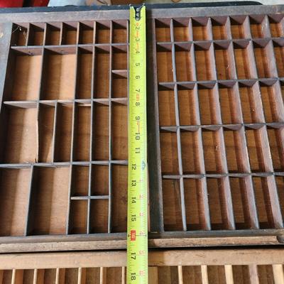 2 Large Wooden Printer Drawers 1 with Hamilton Pull