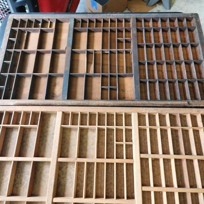 2 Large Wooden Printer Drawers 1 with Hamilton Pull