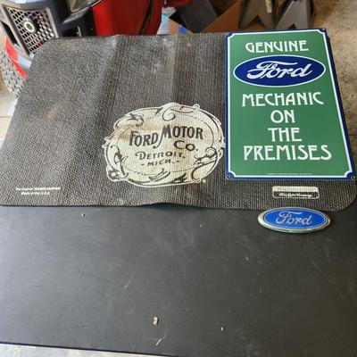 Ford Mechanic on the Premises Sign & Ford Fender Gripper