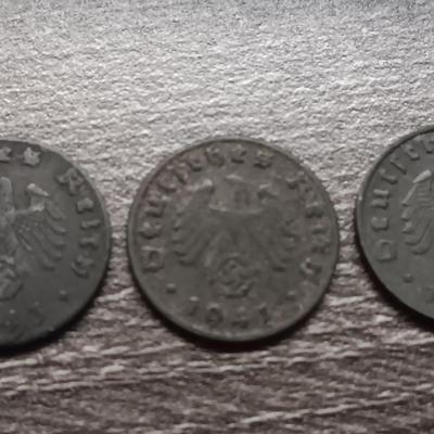 TWO 1943 AND 1941 ONE REICH PFENNIGS