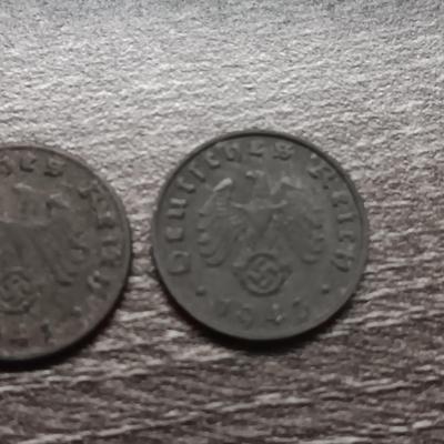 TWO 1943 AND 1941 ONE REICH PFENNIGS