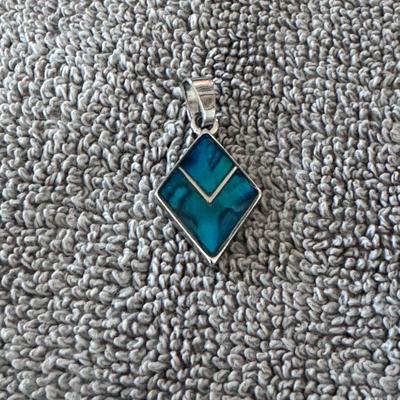 Turquoise pendant & sterling silver.