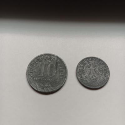 1921 TEN PFENNIG & 1943 ONE REICH PFENNIG