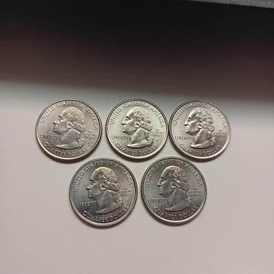 FIVE 1999 DELAWARE STATE QUARTERS