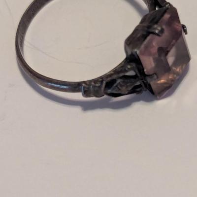 Antique Sterling Ring With Gem