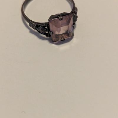 Antique Sterling Ring With Gem