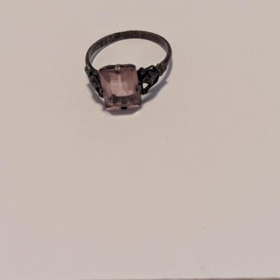 Antique Sterling Ring With Gem