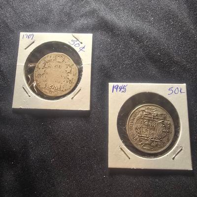 1909 & 1945 CANADA HALF DOLLARS
