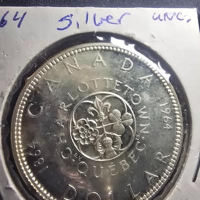 UNC 1964 CANADA SILVER DOLLAR