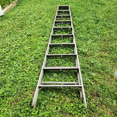 Vintage 10 Ft Werner A Frame Wood Step Ladder