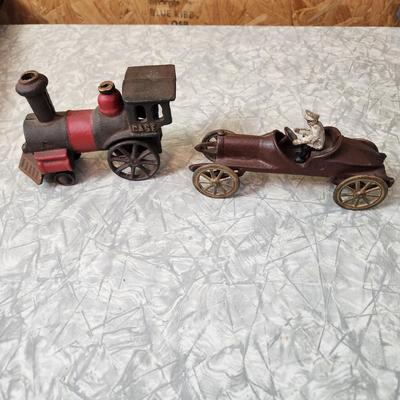 2 Cast Metal Toys Train Car