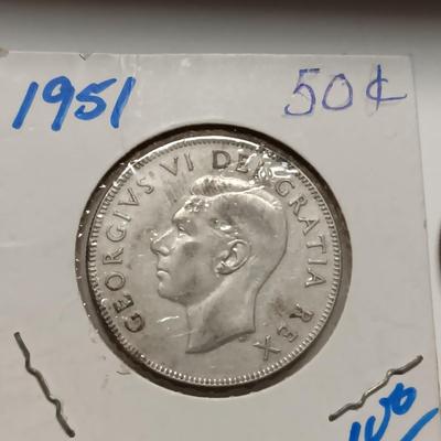1951 & 1958 CANADA 50 CENTS