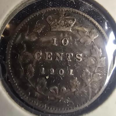 1901 CANADIAN DIME & 1916 CANADIAN 5 CENTS