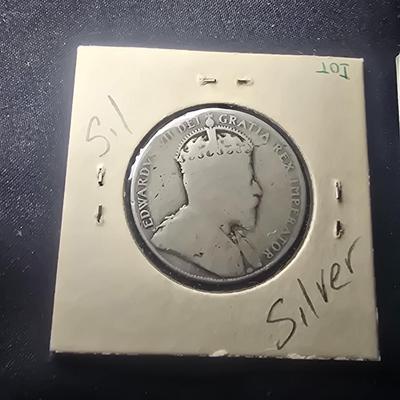 1907 CANADIAN SILVER HALF DOLLAR & 1919 CANADIAN HALF DOLLAR