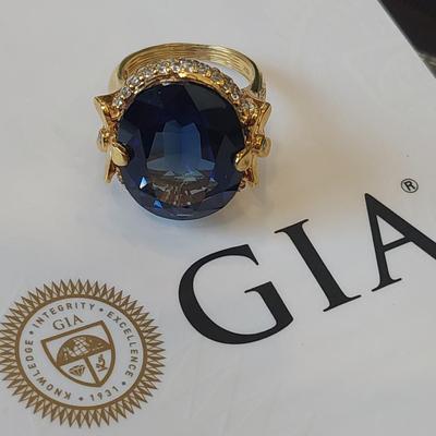 GIA CERTIFIED LAB GROWN SAPPHIRE RING