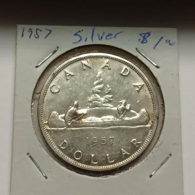 1957 SILVER CANADIAN DOLLAR
