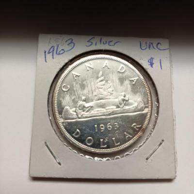 UNC 1963 SILVER CANADIAN DOLLAR