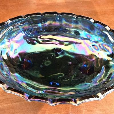Vintage Blue Carnival Indiana Glass Bowl