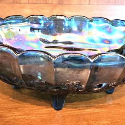 Vintage Blue Carnival Indiana Glass Bowl