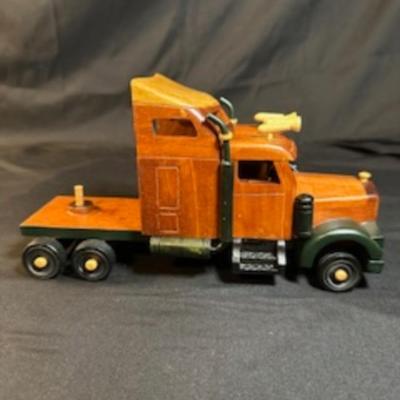 HANDCRAFTED WOODEN SEMI TRUCK AND CAB