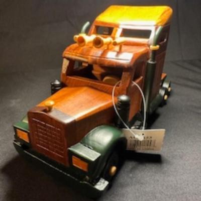 HANDCRAFTED WOODEN SEMI TRUCK AND CAB
