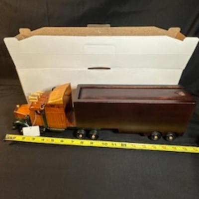 HANDCRAFTED WOODEN SEMI TRAILER AND CAB