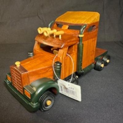 HANDCRAFTED WOODEN SEMI TRAILER AND CAB