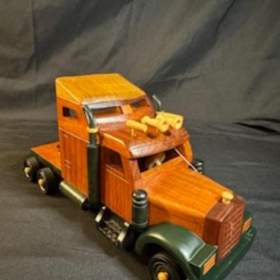 HANDCRAFTED WOODEN SEMI TRAILER AND CAB