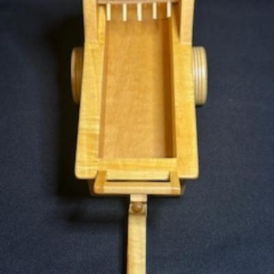 HANDCRAFTED WOODEN TRACTOR AND IMPLEMENT