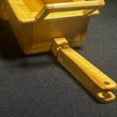 HANDCRAFTED WOODEN TRACTOR AND IMPLEMENT