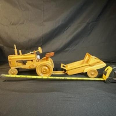 ANOTHER HANDCRAFTED WOODEN TRACTOR AND IMPLEMENT