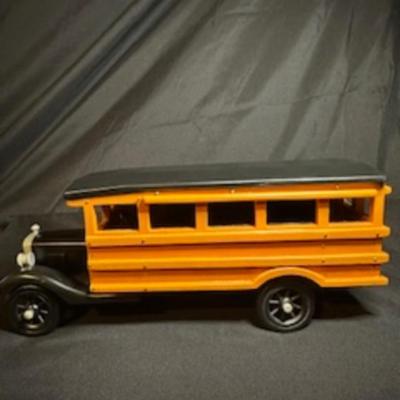 HANDCRAFTED WOODEN SCHOOL BUS