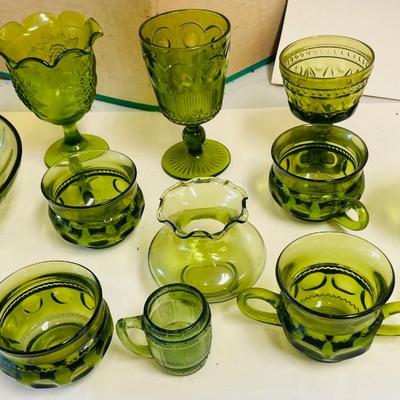 Vintage Green Glassware