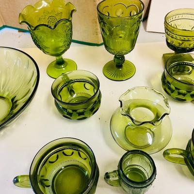 Vintage Green Glassware