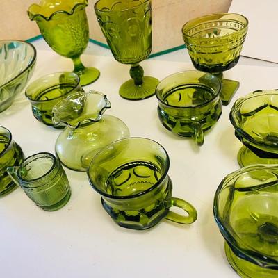 Vintage Green Glassware
