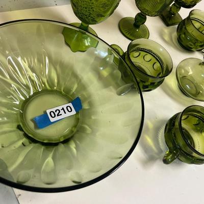 Vintage Green Glassware