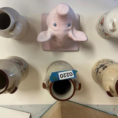 Vintage Ceramic Milk Jugs / Pig