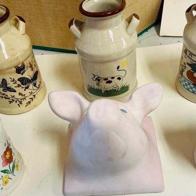 Vintage Ceramic Milk Jugs / Pig