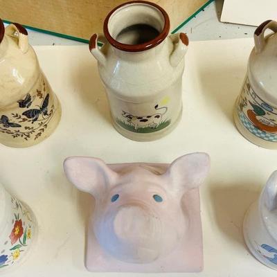 Vintage Ceramic Milk Jugs / Pig
