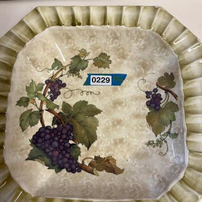 Vintage Ceramic Serving Platter, Hand Painted Made in Italy.