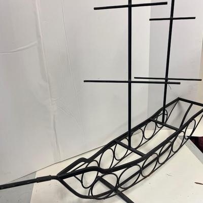 Metal Boat Decorative Wine Rack